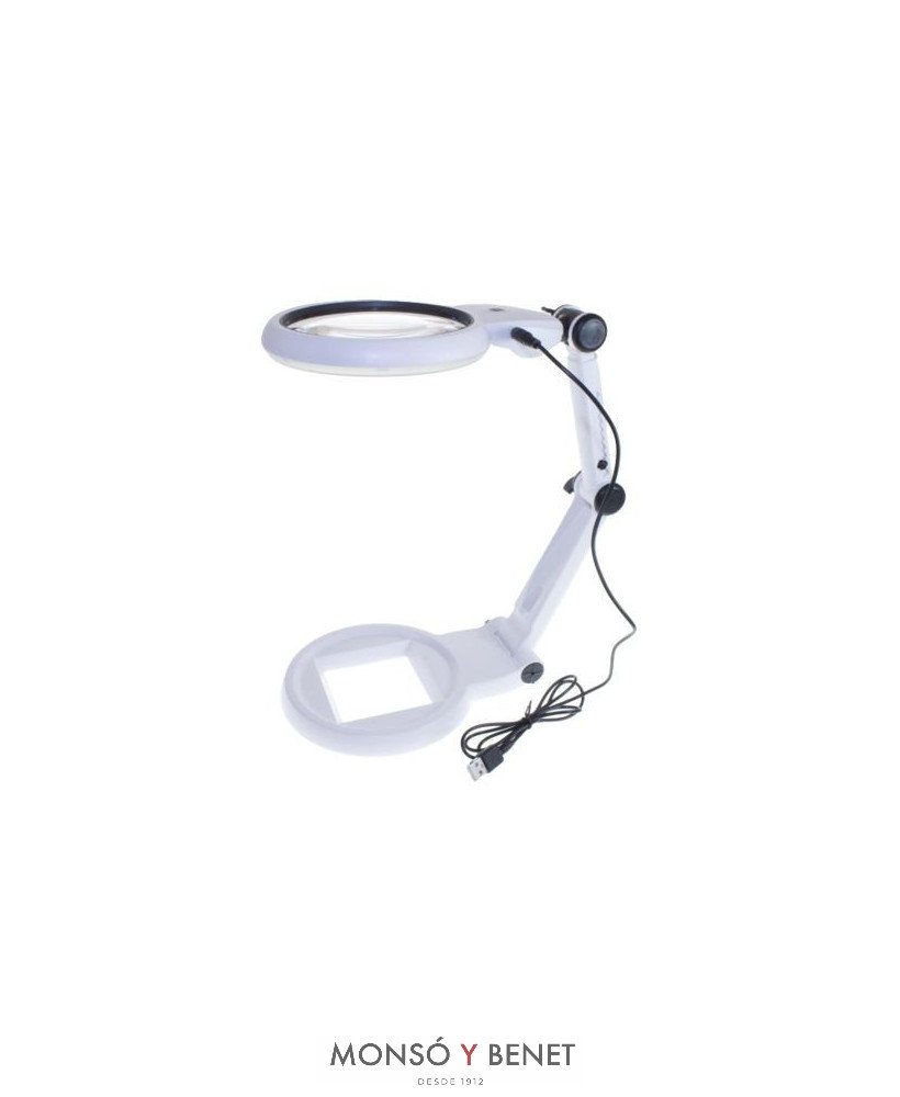FLEXO SOBREMESA LINTERNA LUPA CON LUZ DOBLE LED LL-1203
