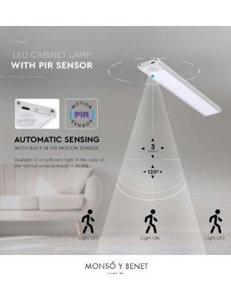 LUZ ARMARIO LED USB LAU-693 P SENSOR PIR ADHESIVAS MAGNETIC