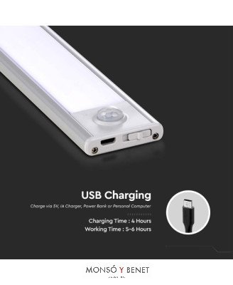 LUZ ARMARIO LED USB LAU-693 P SENSOR PIR ADHESIVAS MAGNETIC