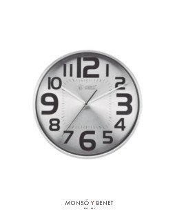 RELOJ PARED NUMEROS GRANDES RE- 458 A ALUMINIO