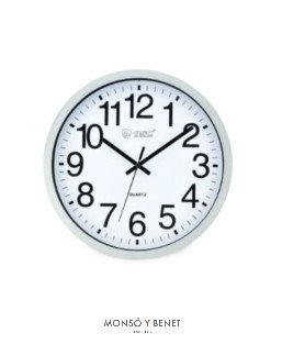 RELOJ PARED NUMEROS GRANDES RE-455 P PLATA MATE