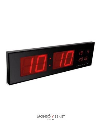 RELOJ GRANDE CON DISPLAY LED ROJO LUMINOSO RWC-208
