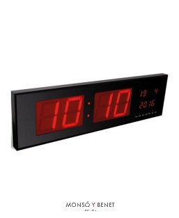 RELOJ GRANDE CON DISPLAY LED ROJO LUMINOSO RWC-208