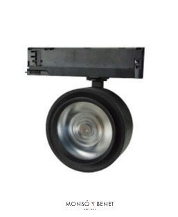 FOCO CARRIL COB LED 30W PC303 NEGRO 15-45g 3000K