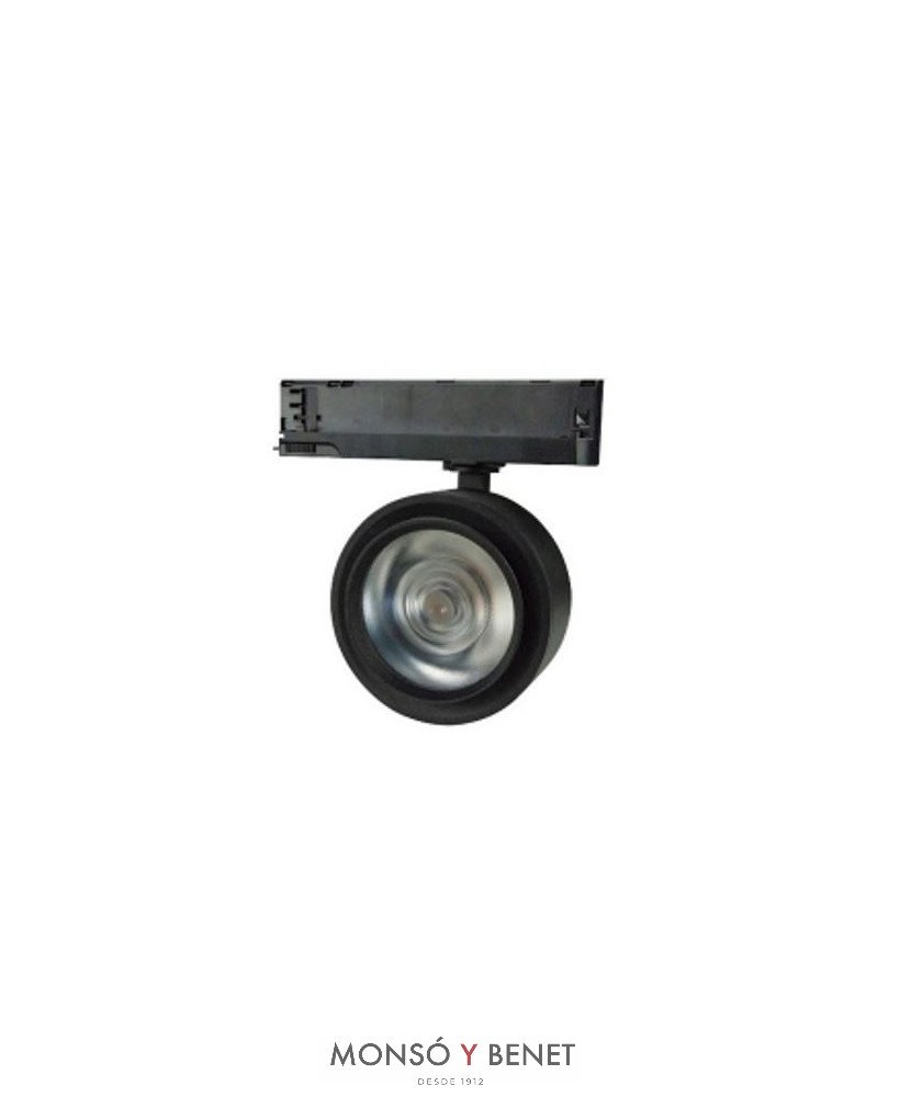 FOCO CARRIL COB LED 30W PC303 NEGRO 15-45g 3000K