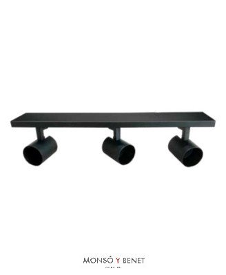 REGLETA 3 FOCOS ORIENTABLES 3xGU10 RF-773 N NEGRO