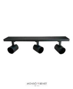 REGLETA 3 FOCOS ORIENTABLES 3xGU10 RF-773 N NEGRO