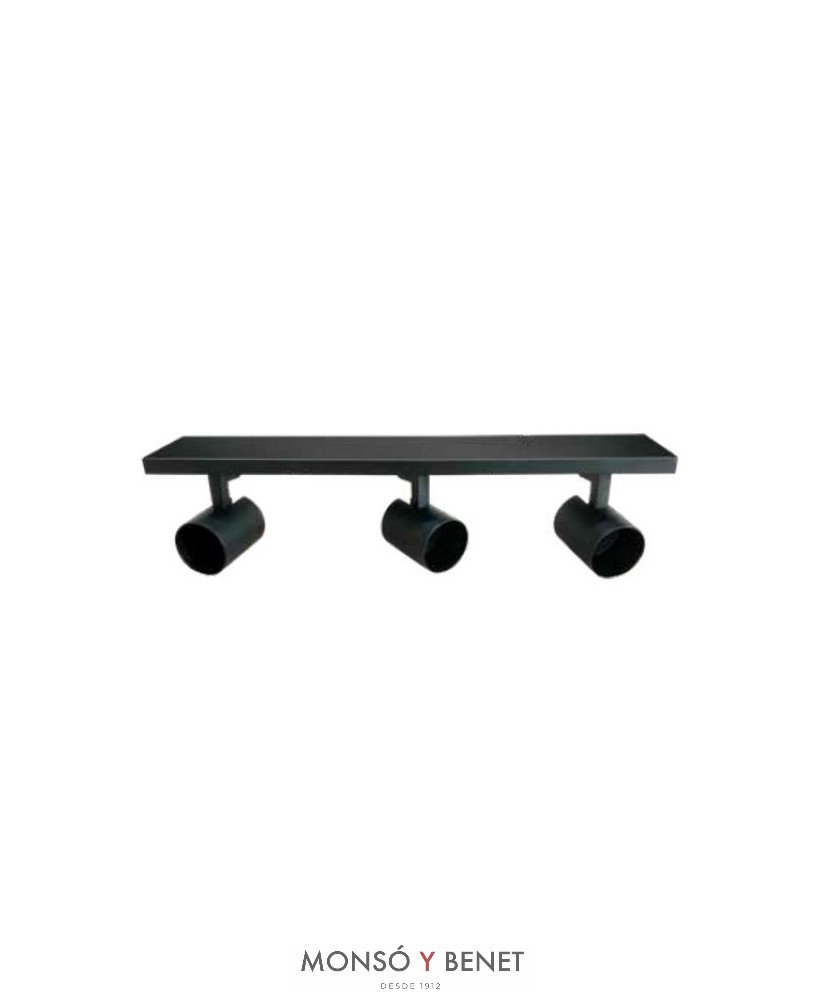 REGLETA 3 FOCOS ORIENTABLES 3xGU10 RF-773 N NEGRO