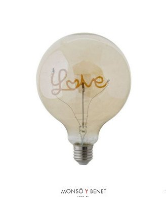 BOMBILLA CORAZON LOVE LED GLOBO 120mm 45G1LOVE E27 2700K