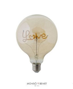 BOMBILLA CORAZON LOVE LED GLOBO 120mm 45G1LOVE E27 2700K