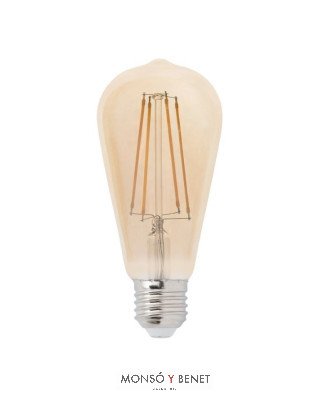 BOMBILLA LED RUSTIKA ST64 4.5W AMBAR 45RUAM E27 2200K