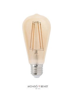 BOMBILLA LED RUSTIKA ST64 4.5W AMBAR 45RUAM E27 2200K