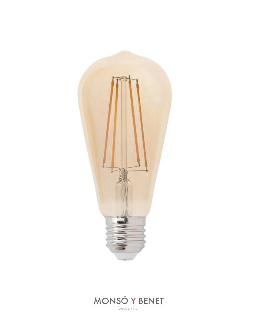 BOMBILLA LED RUSTIKA ST64 4.5W AMBAR 45RUAM E27 2200K