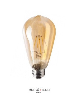 BOMBILLA LED RUSTIKA ST64 8W 08RUAM E27 CARAMELO 2200K