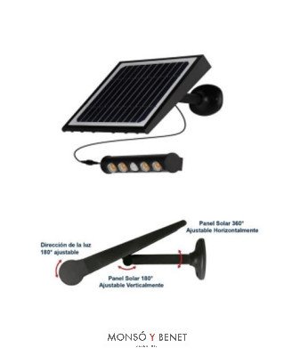 PROYECTOR SOLAR ORIENTABLE PS-2499 N NEGRO IP65
