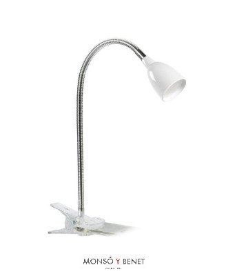 FLEXO PINZA LED 3W. LUZ FRIA FP-1951 B BLANCO