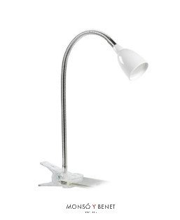 FLEXO PINZA LED 3W. LUZ FRIA FP-1951 B BLANCO