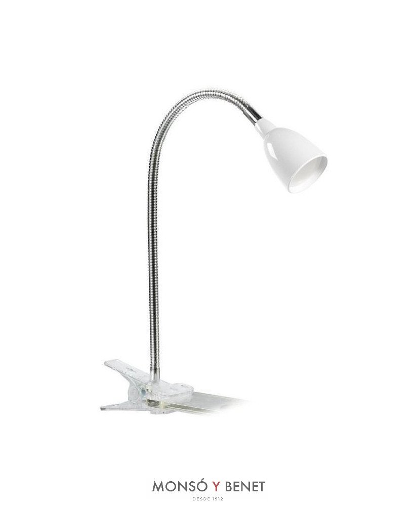 FLEXO PINZA LED 3W. LUZ FRIA FP-1951 B BLANCO