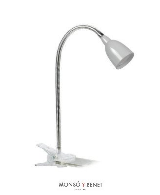 FLEXO PINZA LED 3W. LUZ FRIA FP-1951 P PLATA