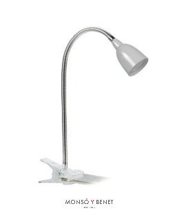 FLEXO PINZA LED 3W. LUZ FRIA FP-1951 P PLATA