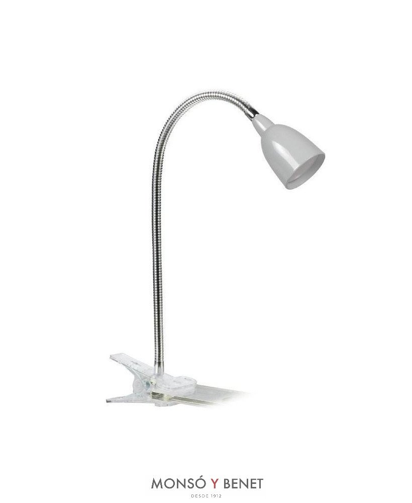 FLEXO PINZA LED 3W. LUZ FRIA FP-1951 P PLATA