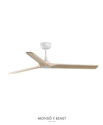 33810 d.1320mm - HEYWOOD M Ventilador blanco/madera clara DC