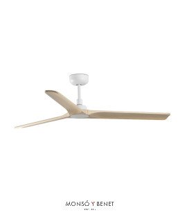 33810 d.1320mm - HEYWOOD M Ventilador blanco/madera clara DC