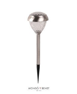 FAROLILLO SOLAR CON ESTOQUE ES-7357 PLASTICO INOXIDABLE