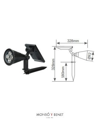 APLIQUE PARED O ESTOQUE SUELO FS-8173 PLASTICO NEGRO 3000k