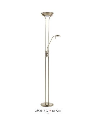 LAMPARA DE PIE LED DIMABLE CON LECTOR DINA PAVONADA