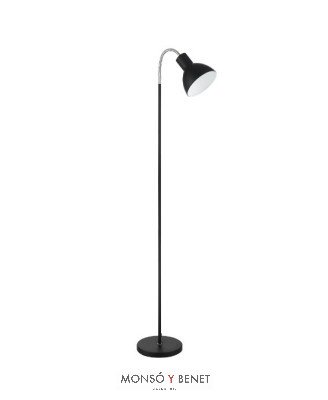 LAMPARA DE PIE CON FLEXO ORIENTABLE CIGNO N NEGRO