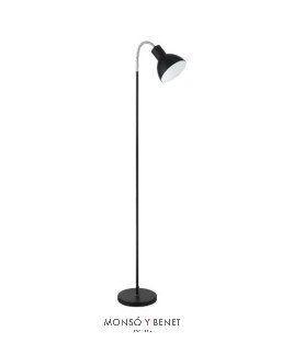 LAMPARA DE PIE CON FLEXO ORIENTABLE CIGNO N NEGRO