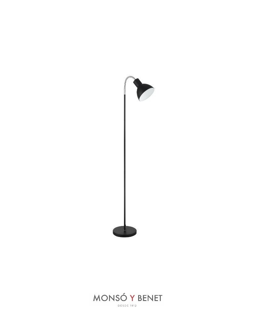 LAMPARA DE PIE CON FLEXO ORIENTABLE CIGNO N NEGRO