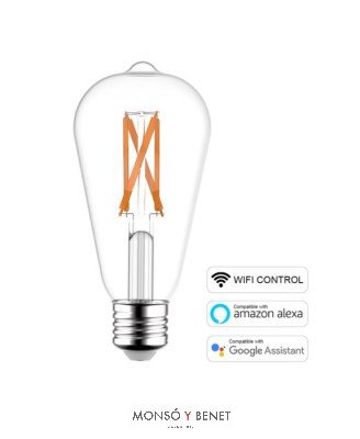 BOMBILLA LED ST64 SMART WIFI 6.5W 65RUSW E27 CCT 1800K-3000K