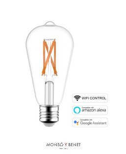 BOMBILLA LED ST64 SMART WIFI 6.5W 65RUSW E27 CCT 1800K-3000K