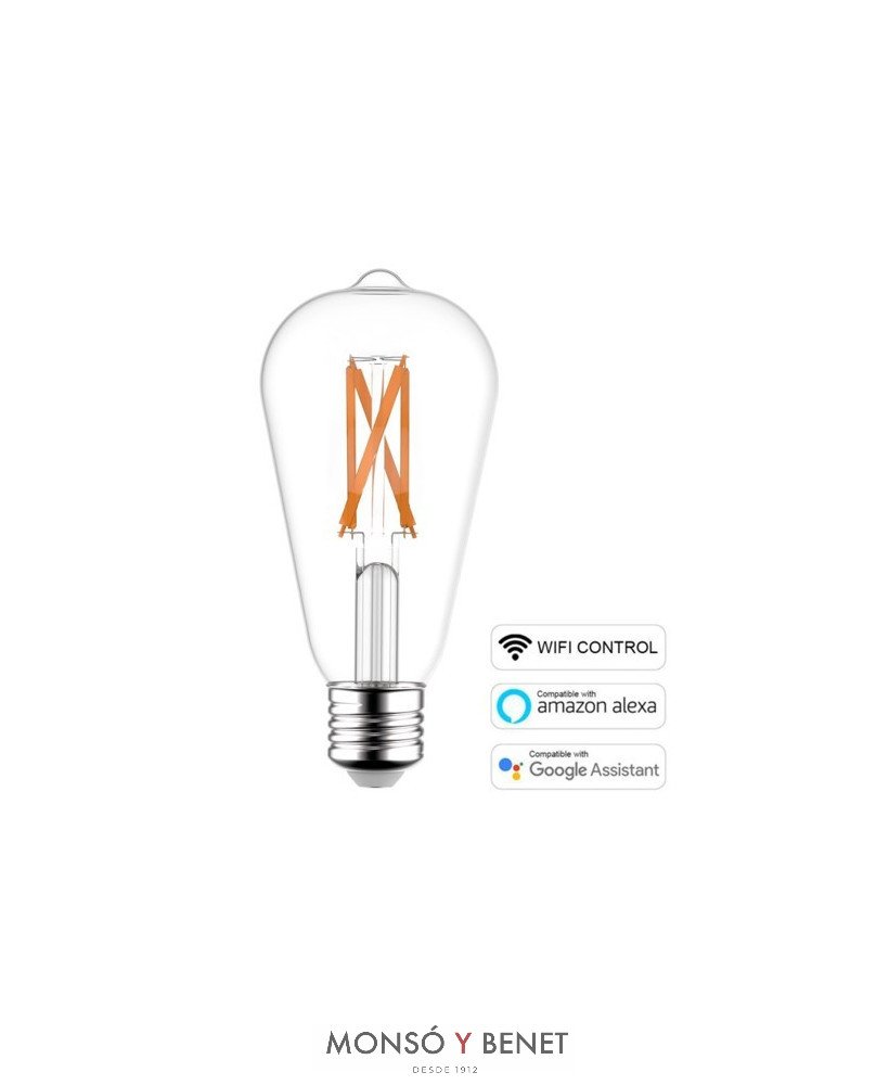 BOMBILLA LED ST64 SMART WIFI 6.5W 65RUSW E27 CCT 1800K-3000K