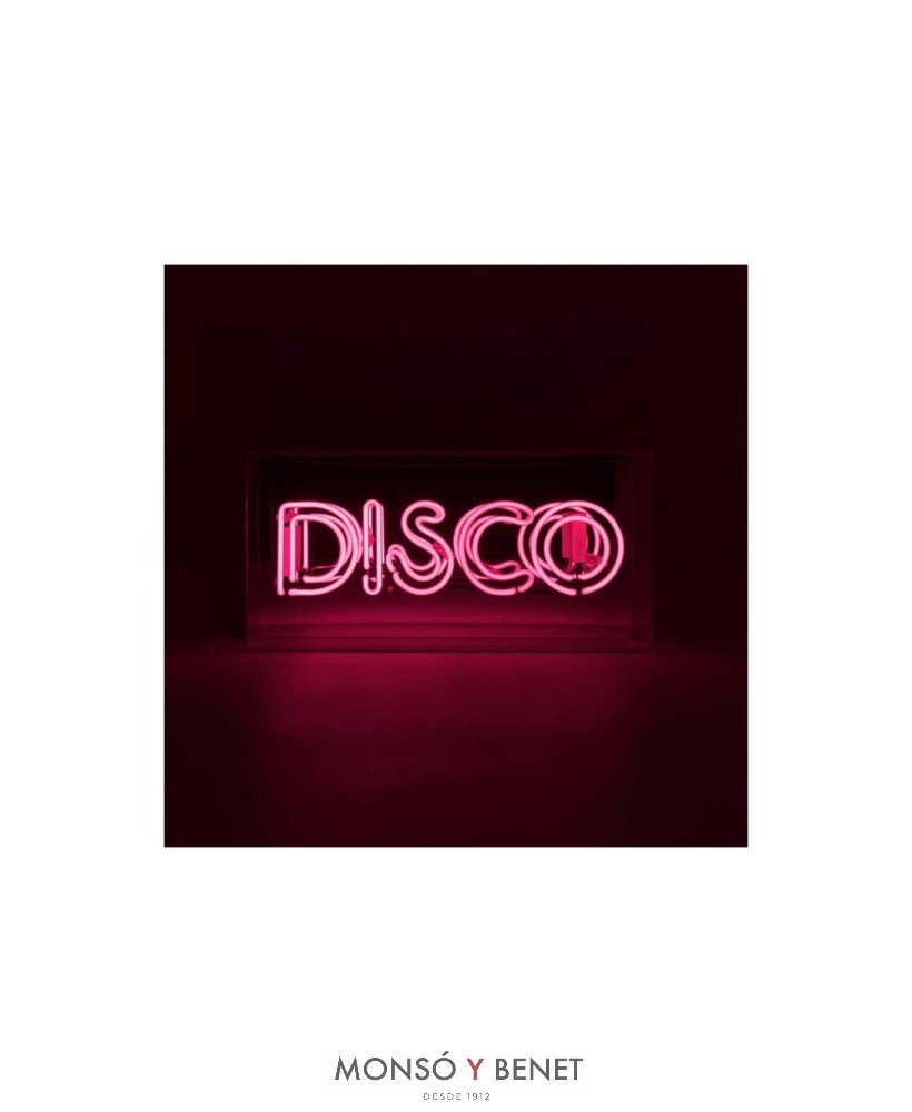 LETRERO DE NEÓN ROTULO ILUMINADO DISCO ROSA