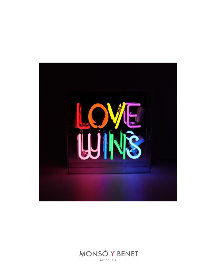 LETRERO DE NEÓN ROTULO ILUMINADO LOVE WINS MULTICOLOR