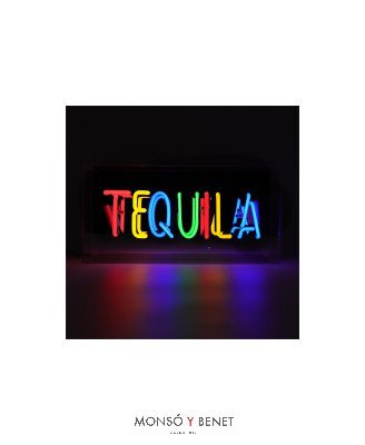 LETRERO DE NEÓN ROTULO ILUMINADO TEQUILA MULTICOLOR