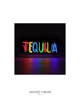 LETRERO DE NEÓN ROTULO ILUMINADO TEQUILA MULTICOLOR
