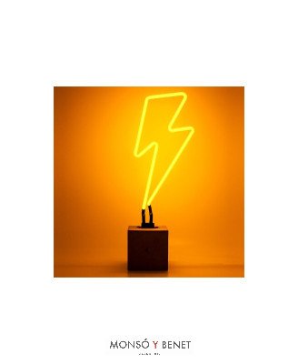 PEANA DE NEÓN ROTULO ILUMINADO RAYO AMARILLO