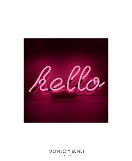 LETRERO DE NEÓN ROTULO ILUMINADO HELLO ROSA