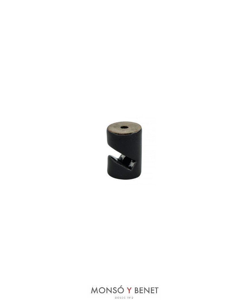 SOPORTE PORCELANA CABLE BAJANTE EN UVE ZATAL-V-P NEGRO