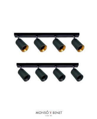 REGLETA 4 FOCOS ORIENTABLES 4xGU10 RF-774 N NEGRO