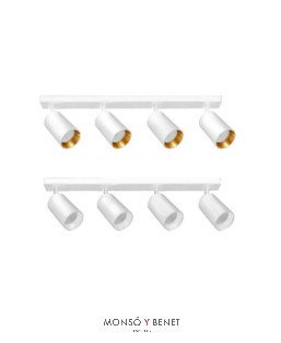 REGLETA 4 FOCOS ORIENTABLES 4xGU10 RF-774 B BLANCO