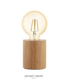 LAMPARA SOBREMESA LM-9079 M CILINDRO MADERA