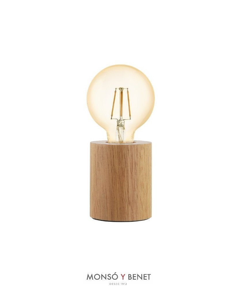 LAMPARA SOBREMESA LM-9079 M CILINDRO MADERA