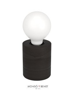 LAMPARA SOBREMESA LM-9079 N CILINDRO NEGRO DE MADERA