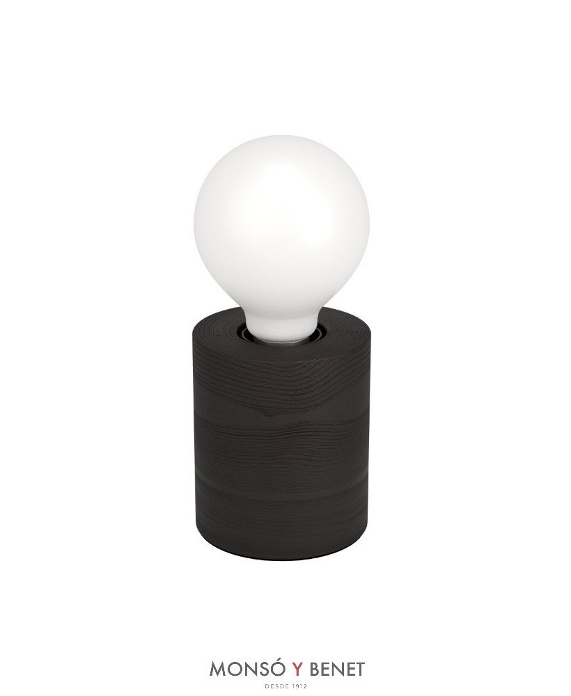 LAMPARA SOBREMESA LM-9079 N CILINDRO NEGRO DE MADERA