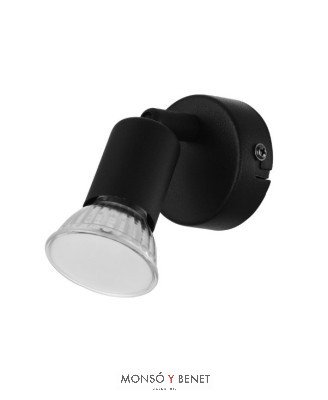 FOCO ORIENTABLE 1xGU10 FB-2428 NEGRO CON BOMBILLA